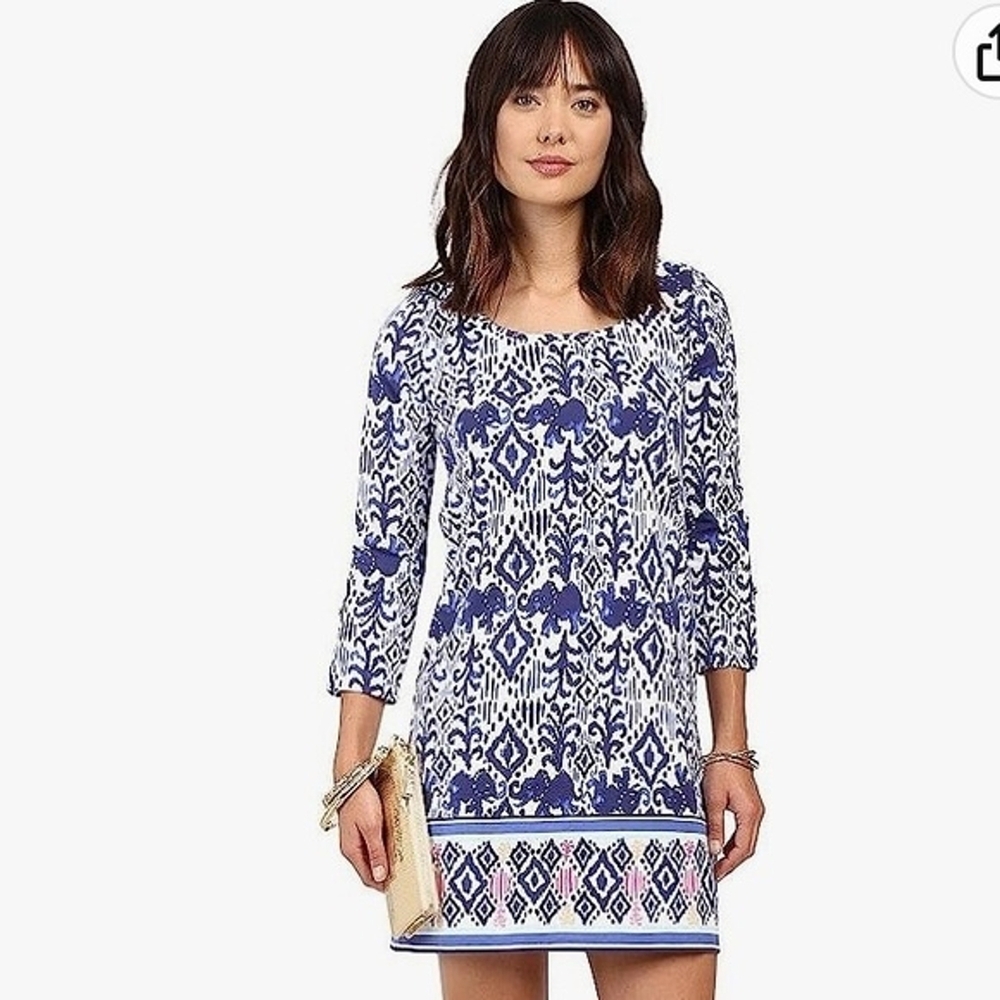 Lilly Pulitzer Ocean Ridge shift dress in the "Tons of Fun" or elephant print